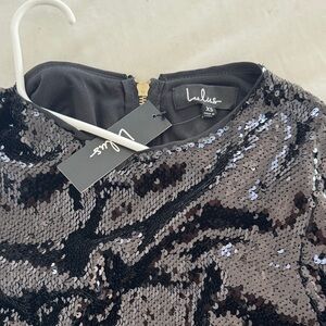 Lulu's Black and Silver Sequin Dress